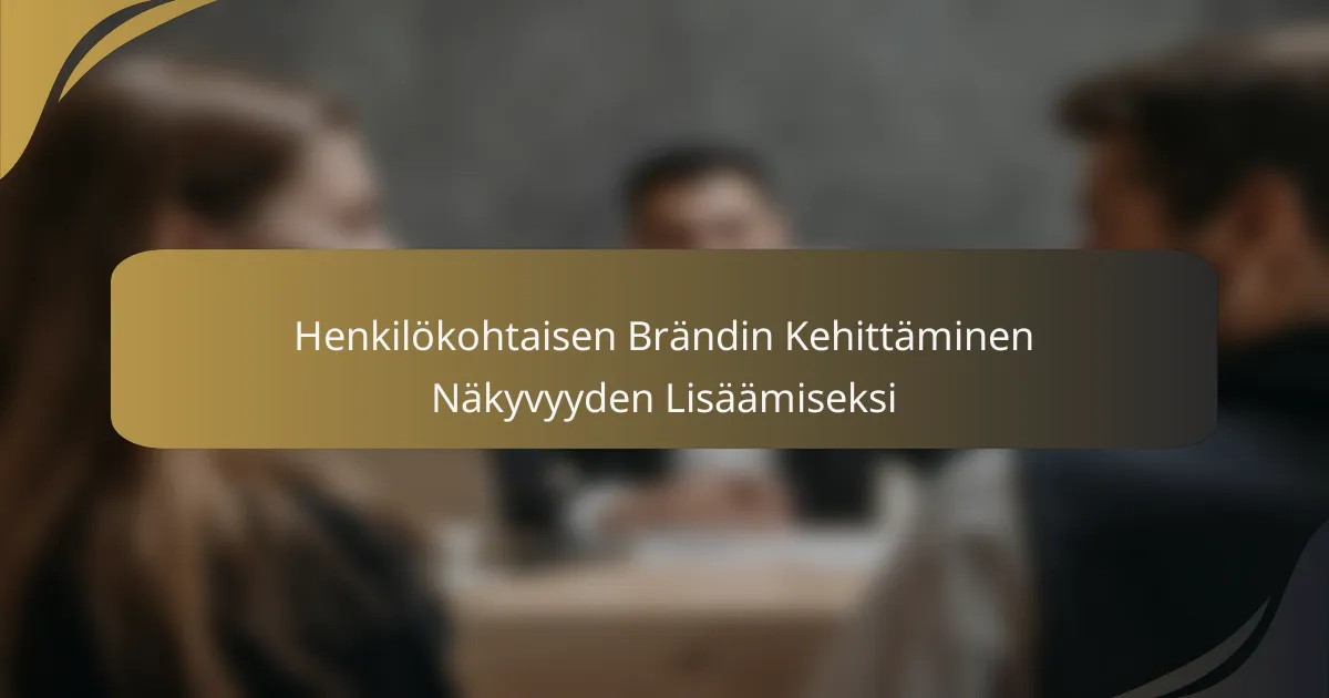 Henkilökohtaisen Brändin Kehittäminen Näkyvyyden Lisäämiseksi