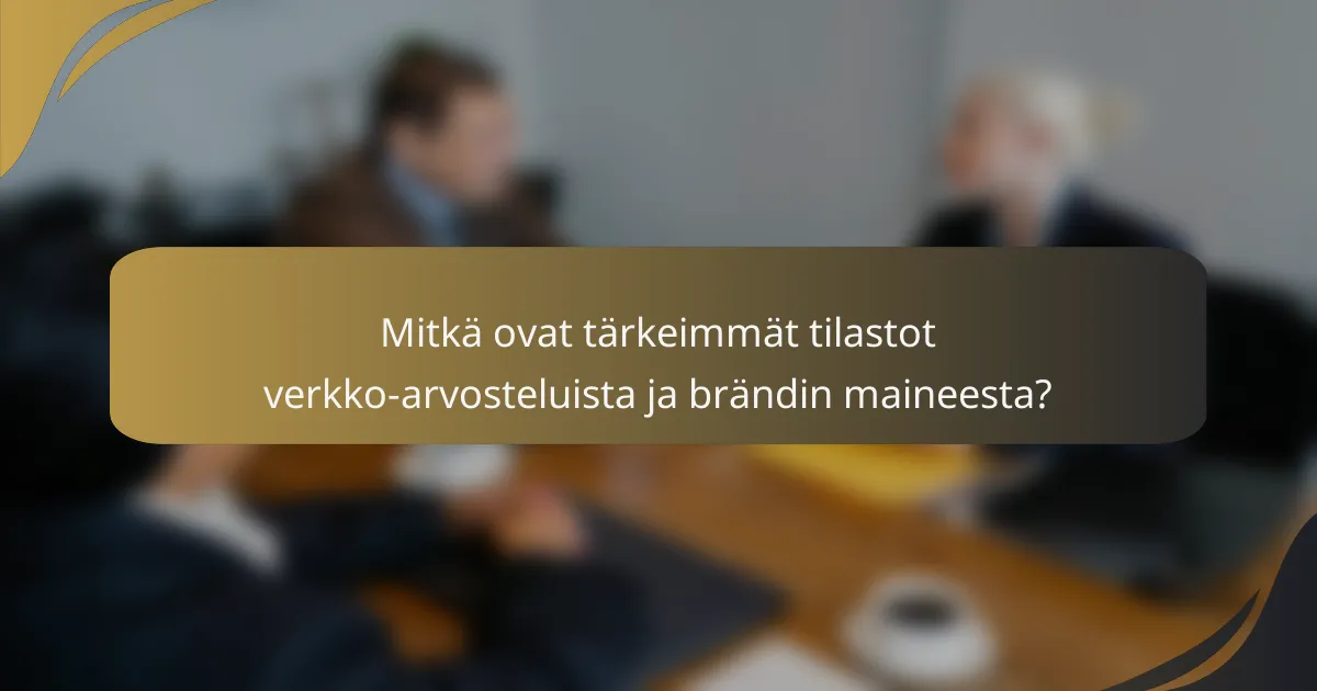 Mitkä ovat tärkeimmät tilastot verkko-arvosteluista ja brändin maineesta?